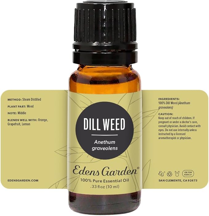 Edens Garden Dill Weed Essential Oil- 100% Pure Premium Grade, Undiluted, Natural, Therapeutic, Aromatherapy, The Best for Diffuser, Skin, Humidifiers, Kid Safe 10 ml (.33 fl oz)