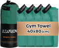 illusion Small Microfiber Gym Towels for Men and Women Active Sports (32" L x 16''W)-Lightweight Quick Dry Gym Towel for Sweat-Workout Towels Ideal for Yoga, Camping, Running, and Outdoor Activities