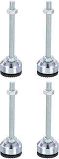 PATIKIL Furniture Leveling Feet 1.6" Dia Base M10 Thread, 4 Pcs Carbon Steel Adjustable Threaded Furniture Levelers Screw on Leg Levelers with Pads for Desk Chair Cabinet, Black