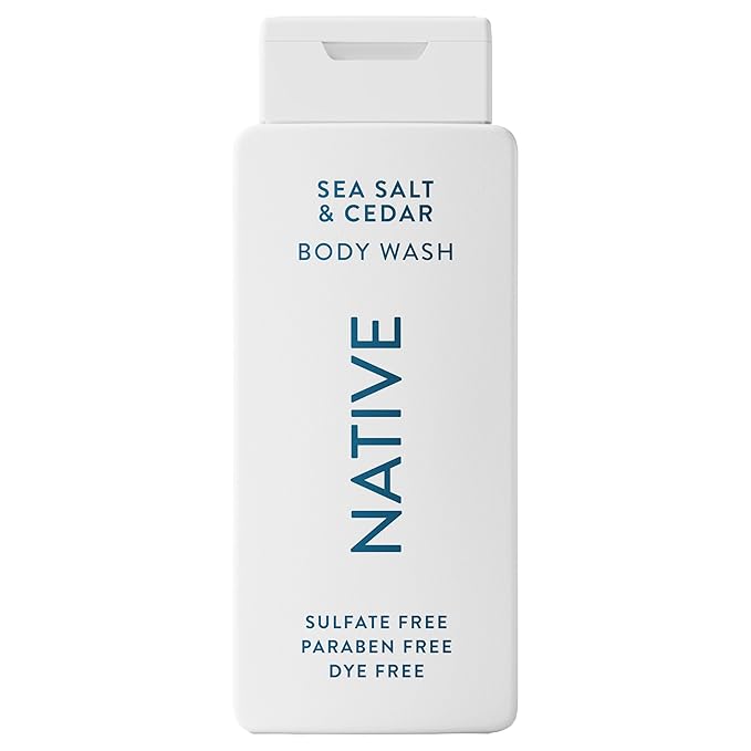 Native Body Wash Contains Naturally Derived Ingredients | For Women & Men, Sulfate, Paraben, & Dye Free Leaving Skin Soft and Hydrating | Sea Salt & Cedar 18 oz