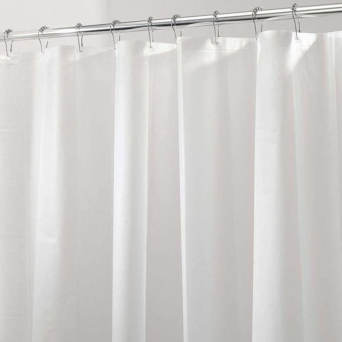 Clawfoot Tub Shower Curtain 108x72 Inch White Liner All Warp Around Extra Wide 24 Metal Hooks with Magnets Heavy Duty Vinyl Bath for Bathroom PEVA Waterproof Pure