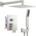 Shower Faucet Set Chrome Shower System, Starbath 12" Rain Shower Head and Handheld Spray Shower Set Complete Wall Mounted, 2 Way Pressure Balance Shower Valve and Trim Kit Included