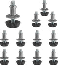 uxcell 1/4"-20 Thread Furniture Feet Levelers, 12Set 27mm L Adjustable Furniture Feet Screw in Threaded Leveling Leg Screw on Chair Foot Glides Leveling for Table Chair Cabinet Black