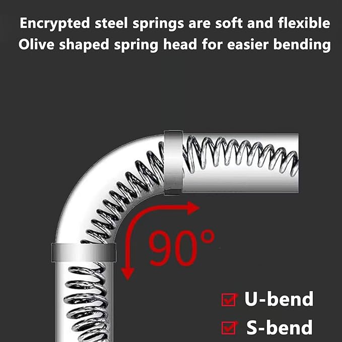 Drain Clog Remover, Spring Drain Snake with Electric Drill Connector, Metal Drain Hair Removal Tool for Sewer Kitchen Sink Bathroom Toilet Clogged Drain Auger Cleaner,1 Pcs 393.7 In 32.8 FT