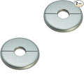 2 Pieces ABS Wall Split Flange Round Self-Adhesive Escutcheon Plate Cover Plumbing Pipe Cover for Water Pipe Faucet Decoration 0.87"/22mm, Silver
