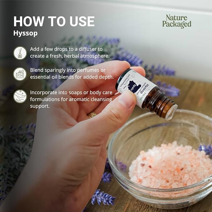 Hyssop Essential Oil - Direct from Aromáticas Zalabí Spain - Steam Distilled - Aceite de Hisopo for Aromatherapy, Massage, Diffuser, DIY Candle and Soap Making - 15ml