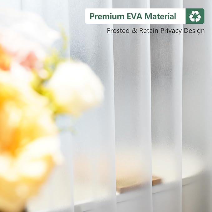Waterproof Frosted Shower Curtain Liner Extra Long 72 x 80 Inch, Bpa-Free EVA Shower Liner with 3 Extra-Large Magnets, Tall Bathroom 3D Silk Plastic Shower Curtain Translucent for Privacy