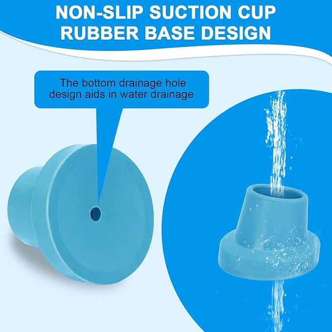 supregear Replacement Feet for Shower Chair Bath Seat, 1-1/8" I.D. Slope Rubber Feet Pad for Shower Stools Transfer Bench Non-Slip Extreme Grip Tub Transfer Benches Suction Cup Feet, 4PK