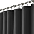 LiBa Black Shower Curtain, Heavy Duty Fabric, Soft Cloth Shower Curtain Liner, Hotel Quality with Magnets Shower Curtains for Bathroom, 72 x 72 Inches(Black)