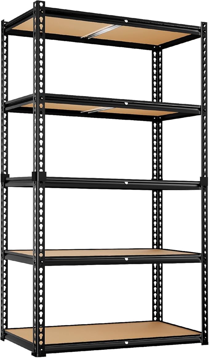 LEVELEVE 5-Tier Storage Shelving Unit, 2020 lbs Capacity, Heavy Duty Adjustable Metal Utility Shelf, 35" L x 16" W x 73" H for Garage, Kitchen, Pantry, Basement, Bathroom, Laundry