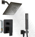 Oil Rubbed Bronze Shower System, 8 Inch High Pressure Rain Shower with Handheld, Wall Mount Shower Faucet Set for Bathroom, Rough-in Valve Body and Trim Included