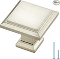 Ravinte Hardware 10 Pack Kitchen Cabinet Pulls Square Drawer Single Hole Handles Brushed Nickel for Cupboard Gold Dresser Solid