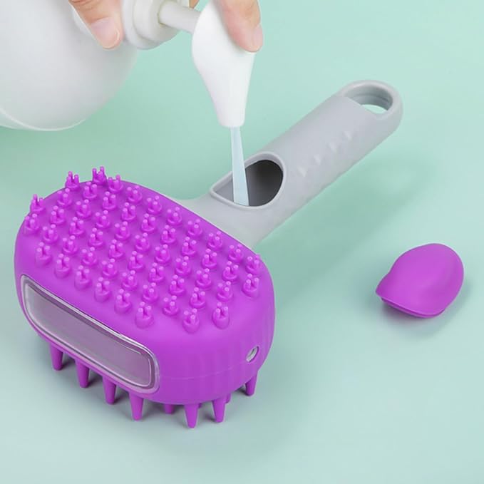 Multiple Dog Brushes, Dog Wash Brushes, Pet Grooming Brush Baths Massage Comb Depth Cleansing Silicones Bristles Nonslip Grip For Various Size Waterproofed Pet Grooming Tool