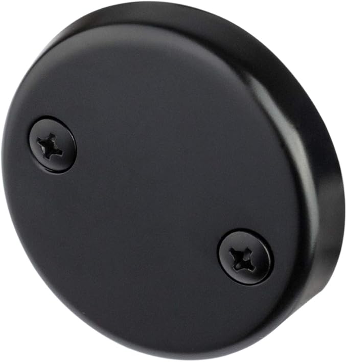 Artiwell Lift & Turn Tub Trim Set with Two-Hole Overflow Faceplate, All Brass Bathtub Conversion Kit Assembly with 2-Hole Overflow Face Plate and Universal Fine/Coarse Thread (MATT Black)