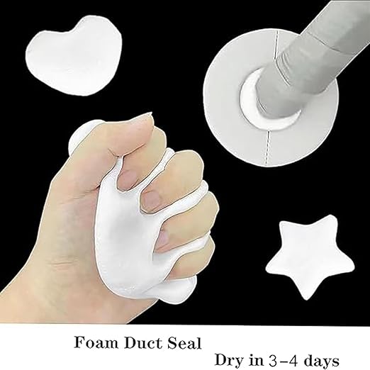4-Pack White Seal Putty Waterproof Duct Seal Repair Sealing Clay, Quick Mending Mud for Drain Connection,Air Conditioning Hole, Wall Hole