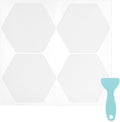 S&X 24 Pcs Anti Slip Shower Stickers (Large 4.7" Hexagon), Oversized Non Slip Bathtub Stickers with Scraper, Invisible Clear High Traction Grit Safety Bath Decals for Tub Floor, Pools, Stairs