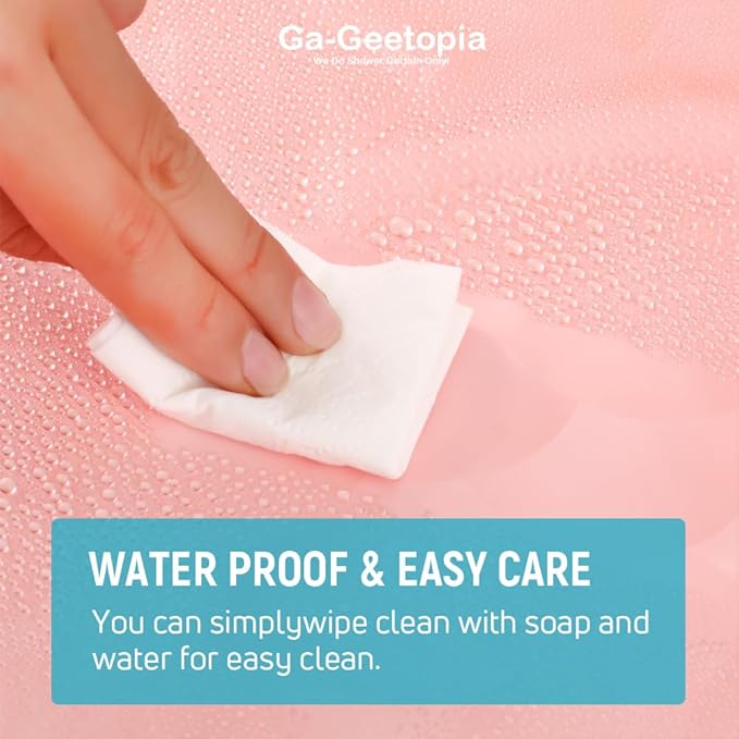 Ga-Geetopia EVA 3D Coral Pearl Water Cube Plastic Shower Curtain Liner - Premium Light Weight 72" x 72" Red Bathroom Shower Showroom Curtain Liner with Rustproof Metal Gromments and Weighted Magnet