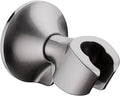 BRIGHT SHOWERS Handheld Shower Head Holder with Dual Angle Positions, Wall Suction Bracket Includes Adhesive 3M Disc, No Tools Required and Easy Installation, Brushed Nickel Finish