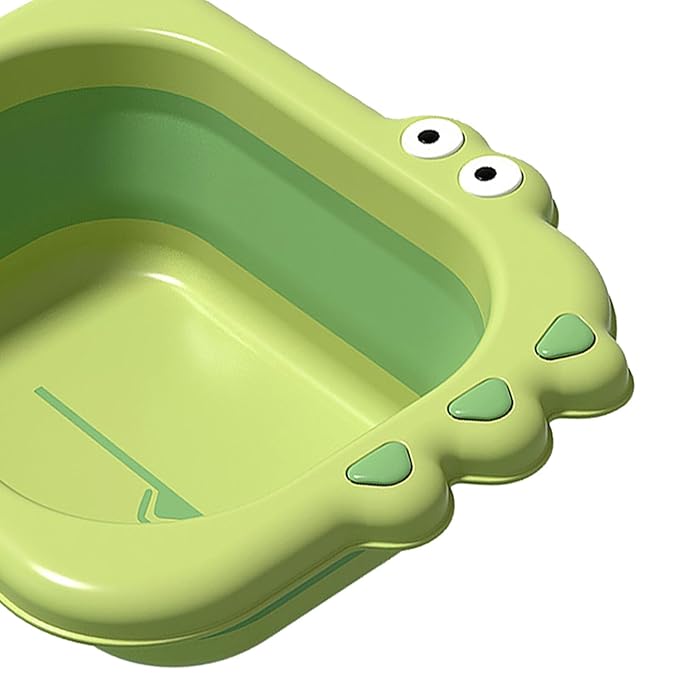 Alasum Foldable Wash Basin Thickened Washbasin for Newborns, Green Collapsible Bath Tub Suitable for Boys and Bathing