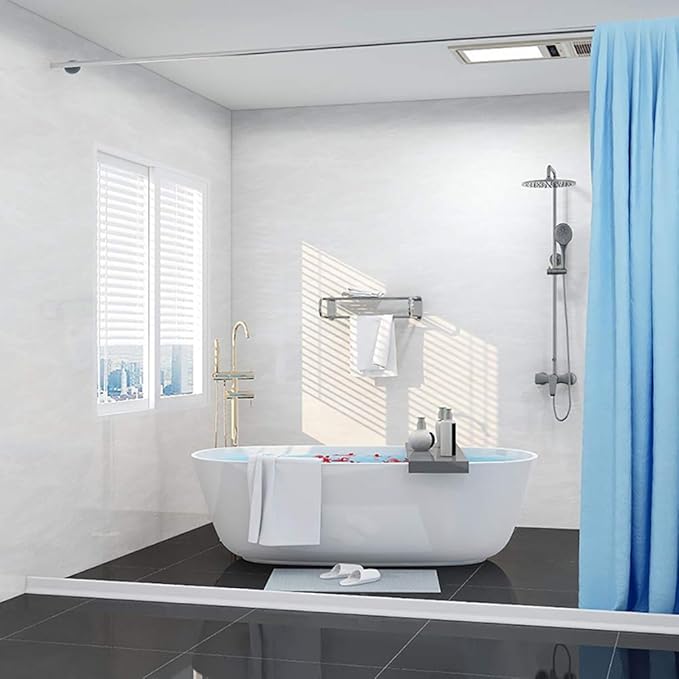 Duzzy 75 Inch Collapsible Shower Threshold Water Dam, Ideal for Wheelchair Accessible, Suitable for Accessibility ADA Handicap Showers