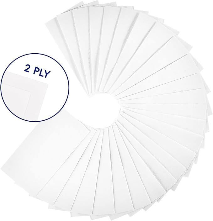 JOLLY CHEF 600 Pack Disposable Paper Napkins, Soft Bathroom Napkins for Guests, 2-Ply White Paper Hand Towels for Halloween, Wedding, Thanksgiving