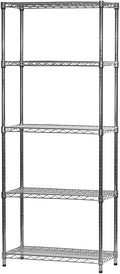 Shelving Inc. 14"d x 30" w x 64" h Chrome Wire Shelving with 5 Tier Shelves, Weight Capacity 800lbs Per Shelf