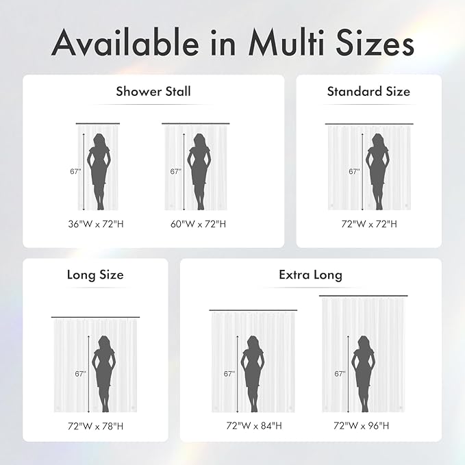 Amazer Clear Shower Curtain Liner, 60x72 Plastic Shower Liner PEVA Medium Weight Inside Shower Curtain for Bathroom with Rustproof Grommets
