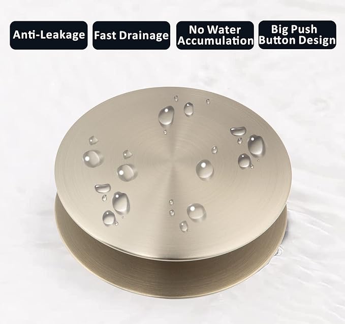 Artiwell Universal Bathroom Sink Drain Stopper, Fits Most Pop-Up Drains for Vessel Sink Lavatory Vanity, Sink Drain Strainer with Detachable Hair Catcher, Tested by Plumber in US (Brushed Nickel)