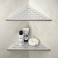 Corner Shower Shelf, 12" Brushed 304 Stainless Steel Slot Design Recessed Corner Shelves 2 Pack Bathroom Grout in Shelf for Tiled Wall, Large Size