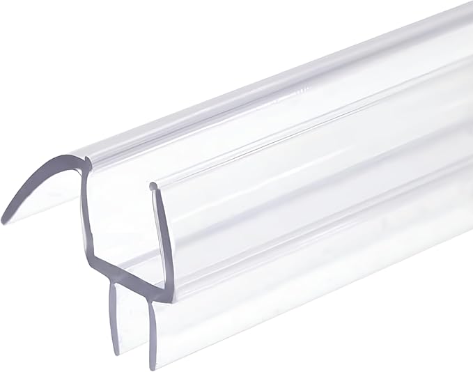 Frameless Shower Door Bottom Seal Strip for 3/8 in Glass- 95 in Length, Clear