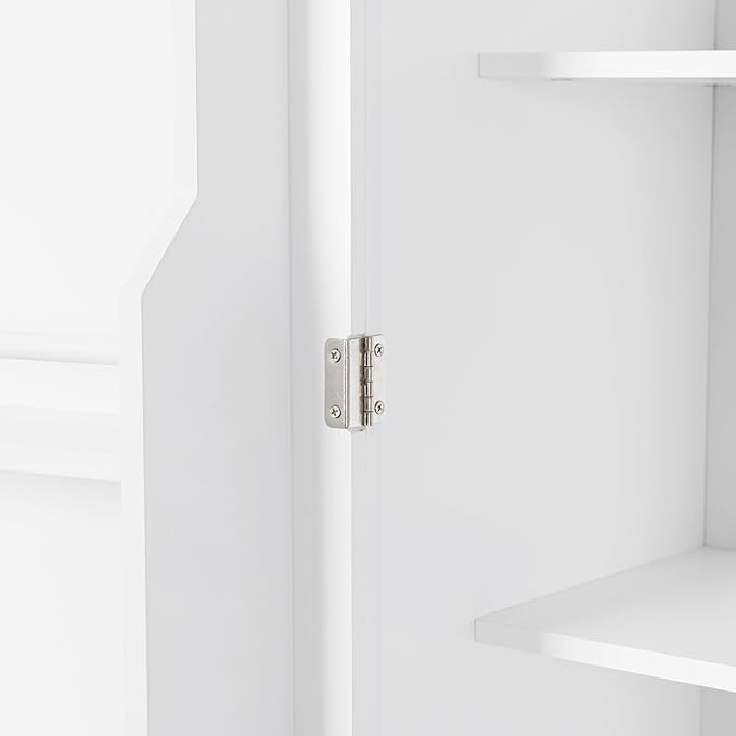 Favfurish 72" Tall Bathroom Storage Cabinet with Doors and Drawer,Modern Linen Cabinets w/Adjustable Shelves & Door Storage Rack,Freestanding Organizer for Bath Room,Study,Office,Kitchen White