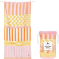 Dock & Bay Beach Towel - Quick Dry, Sand Free - Compact, Lightweight - 100% Recycled - Includes Bag - Lemonade Waves - Large (160x90cm, 63x35)