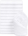 Orighty 12-Pack White Hand Towels - Quick Drying & Absorbent Microfiber Gym Towels 16x28 inches - Lightweight & Thin White Yoga Towels - Multi-Purpose Camping Towels for SPA, Hotel & Bathroom