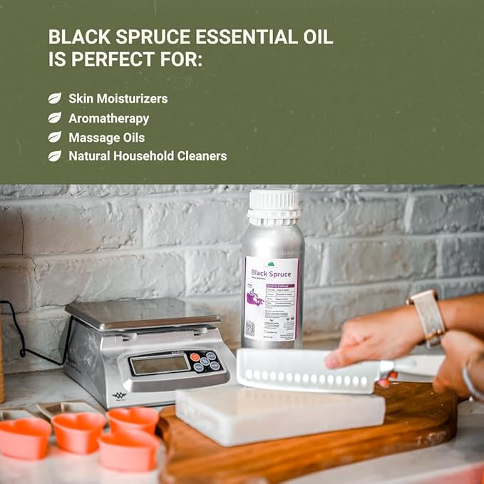 Black Spruce Essential Oil from Canada - Pure Essential Oils for Diffuser, Humidifier, or Aromatherapy- Fresh & Forest-Like | Pure Therapeutic Grade (2LBS)