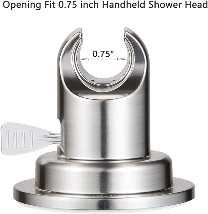 JiePai Suction Cup Shower Head Holder, Adhesive Suction Handheld Shower Head Holder Bracket,Removable Wall Mount Head Holder for Bathroom,Brushed Nickel