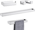 Lairuier Bath Towel Bar Set, Polished Chrome 4-Piece Bathroom Hardware Set Including Towel Bar, Towel Holder, Toilet Paper Holder, Towel Hook. Stainless Steel Bathroom Hardware Accessory