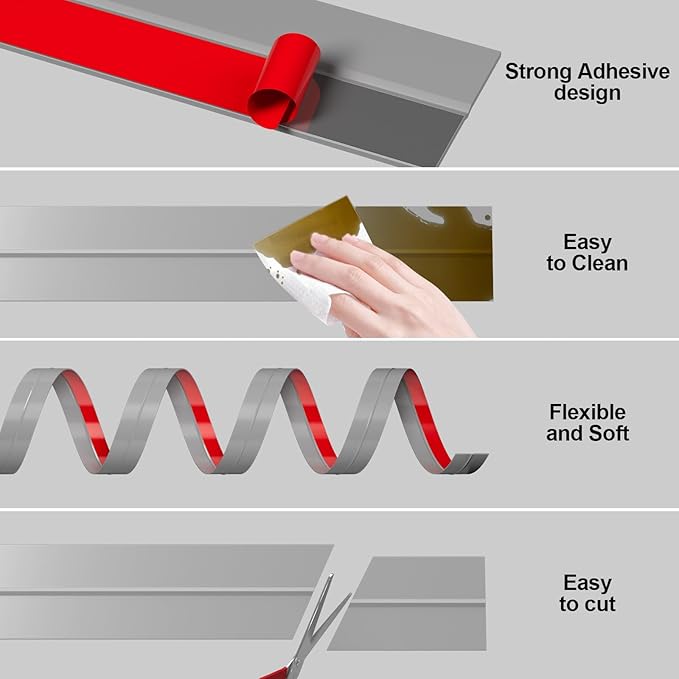 Heavy-Duty 2Inch (W) x 36FT(L) Door Weather Stripping, Extra Thick 2mm Door Draft Stopper Silicone Seal Strip, Draft Seal Tape for Doors Windows and Shower Glass Gap