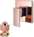 SKOWLL Single Function Shower Valve Kit, Wall Mount Shower Handle Valve Mixer Bathroom Single Handle Control Valve Kit Rough-in, Rose Gold Finshed