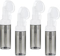 uxcell 4Pcs Empty Foaming Soap Dispenser, 2oz / 60ml Facial Cleanser Foam Bottle with Brush for Hand Soap, Shampoo, Shower Gel, Clear Black