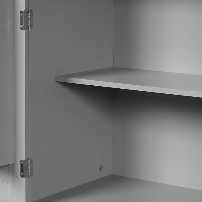 Favfurish 72" Tall Bathroom Storage Cabinet with Doors and Drawer,Modern Linen Cabinets w/Adjustable Shelves & Door Storage Rack,Freestanding Organizer for Bath Room,Study,Office,Kitchen Grey