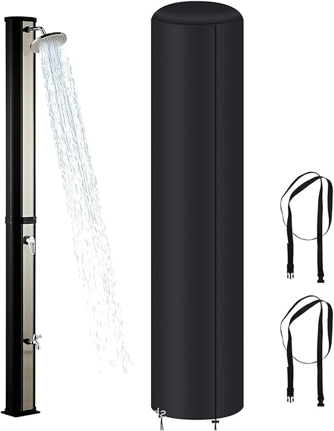Outdoor Solar Shower, Heavy Duty Cover, 90.6x26.4 Inches Protective Cover with Windproof Design, Durable Material Shield, Camping Gear with Easy Installation, Adventure Supplies for Patio