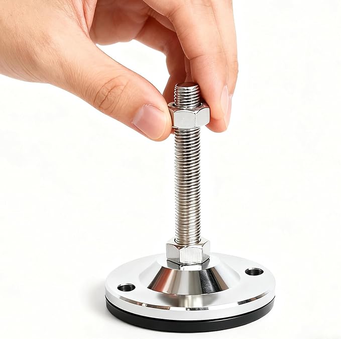 Furniture Leveling Kit, Adjustable Leveling Feet,Cabinet Levelers,Self Leveling Legs,Heavy Duty Leg Levelers,Carbon Steel Leg Leveler,Anti-Slip,2-Pack,D120xM20xH200,2500 Lb Capacity,4.7" Dia.