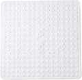 ENKOSI Square Shower Mat 27x27 inch - Large Anti Slip Bathroom Shower Stall Mats for Smooth Shower Floors - Square Bath Mat with Strong Secure Suction Cups and Drain Holes in Middle (White 27x27)