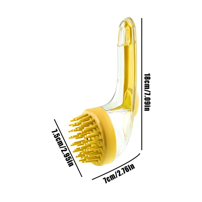 Dog Bath Brush – Cat Grooming Scrubber With Soap Dispenser, Gentle Massage Cleaning Tool | Ideal For Puppies Kittens Pets, Home Bathing, Swimming Pool, Beach, Travel And Professional Groomers