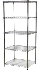 SI 24"d x 30"w x 54"h Chrome Wire Tiered Shelving Unit with 5 Adjustable Shelves, 600lbs Capacity Each, Silver