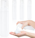 Foam Pump Bottle 200ml/6.8oz Empty Plastic Foam Dispenser Pump Bottle Travel Large Refillable BPA Free Lotion Bottles for Shampoo Shower Hand Soap Foaming (4 Pack) White