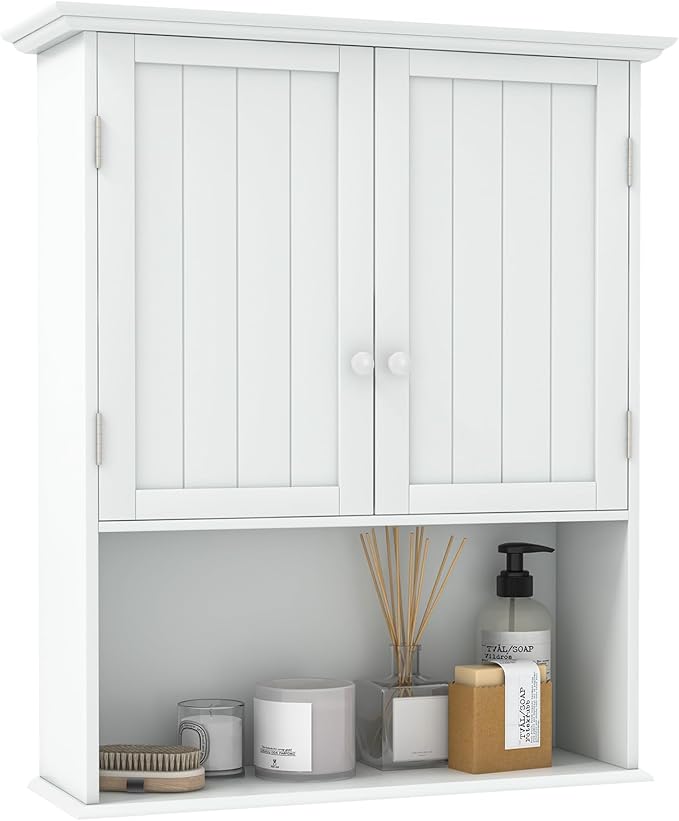 Safeplus 28" H x 23.5" W Wall Mount Medicine Cabinets with Adjustable Shelf and 2-Door for Bathroom Laundry Living Room