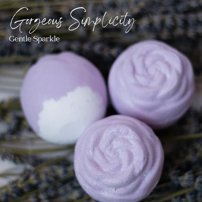 EvolutionUSA Lavender Dreams Bath Bombs for Women, 12 Organic Flower Bath Bombs, Soft Lavender Bath Bombs, Womens Bath Bombs Gift, Lush Bath Bombs for Girls, Relaxing Bathbombs, Bath Balls