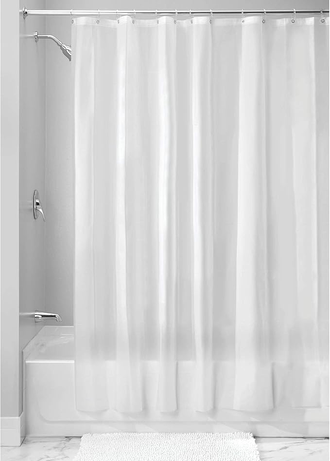Clawfoot Tub Shower Curtain Warp Around, 180x70 Inches Clear Shower Curtain Plastic Liner Round for Bathroom Extra Wide with 36 Metal Hooks PEVA Waterproof, White Translucent