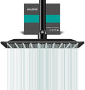 Square Rain Shower Head, High Flow Stainless Steel,Work with any decorative style，All Metal Rainfall Shower Head (Matte Black, 10)
